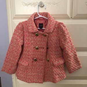 Baby Gap toddler girl SZ 4 tweed pink coat